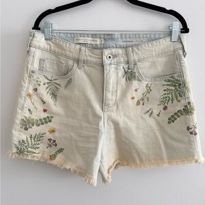 Pilcro and the Letterpress Floral Print Jean Shorts